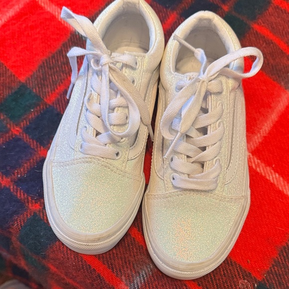 Vans Kids Glittery White Sneakers - Picture 3 of 9